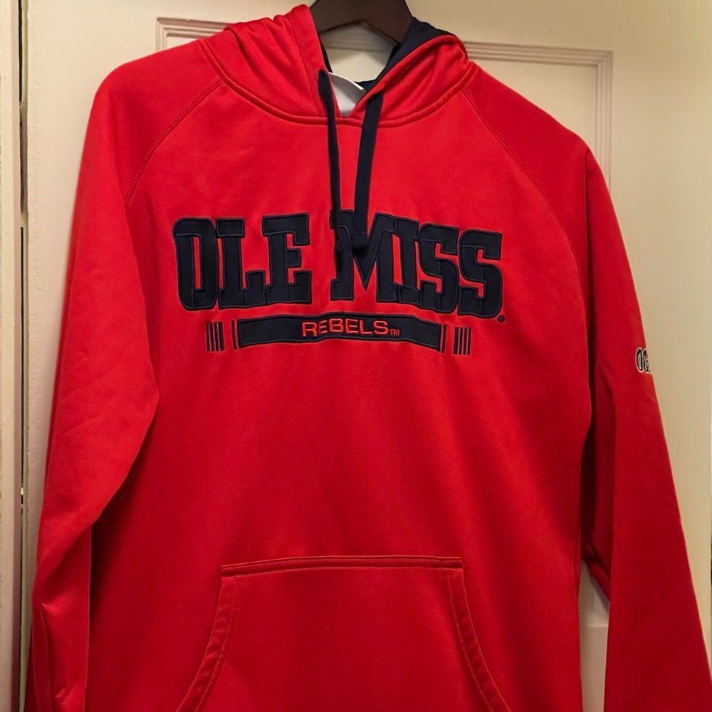 champion ole miss red hoodie small